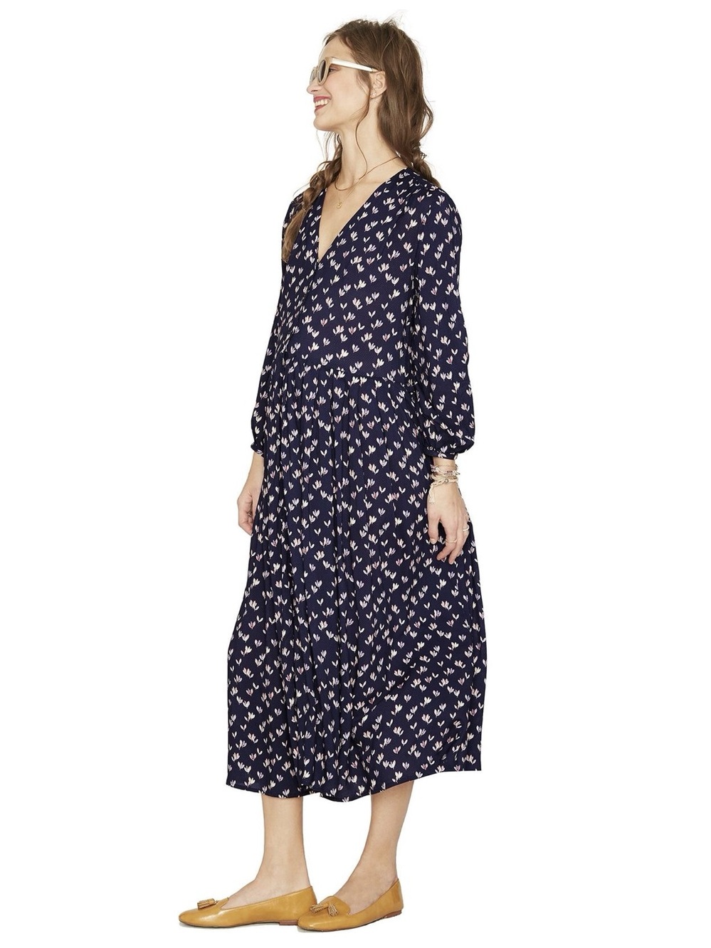 Anthropologie HATCH Tori Dress Size 0 Ditsy Tulip Oversize Maternity